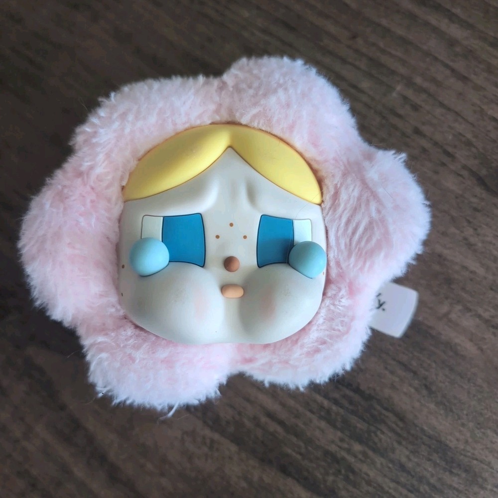 POP MART Crybaby Sad Club Plush Earphone Bag, Pink Animation Character Pouch
